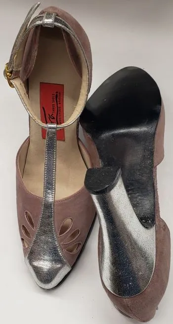 3.5" Gricel -- Women's Tango Shoe -- Mauve Suede/Silver Heel