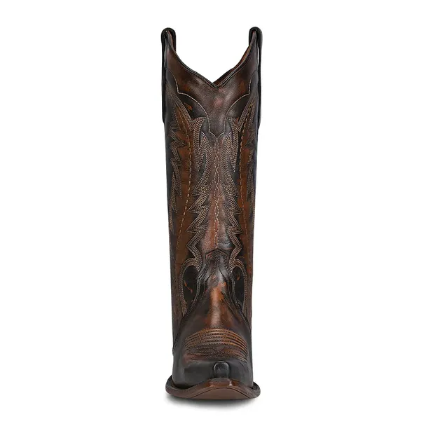 Corral Boots Women's 13" Triad Western Snip Toe Boot - BROWN/TAN