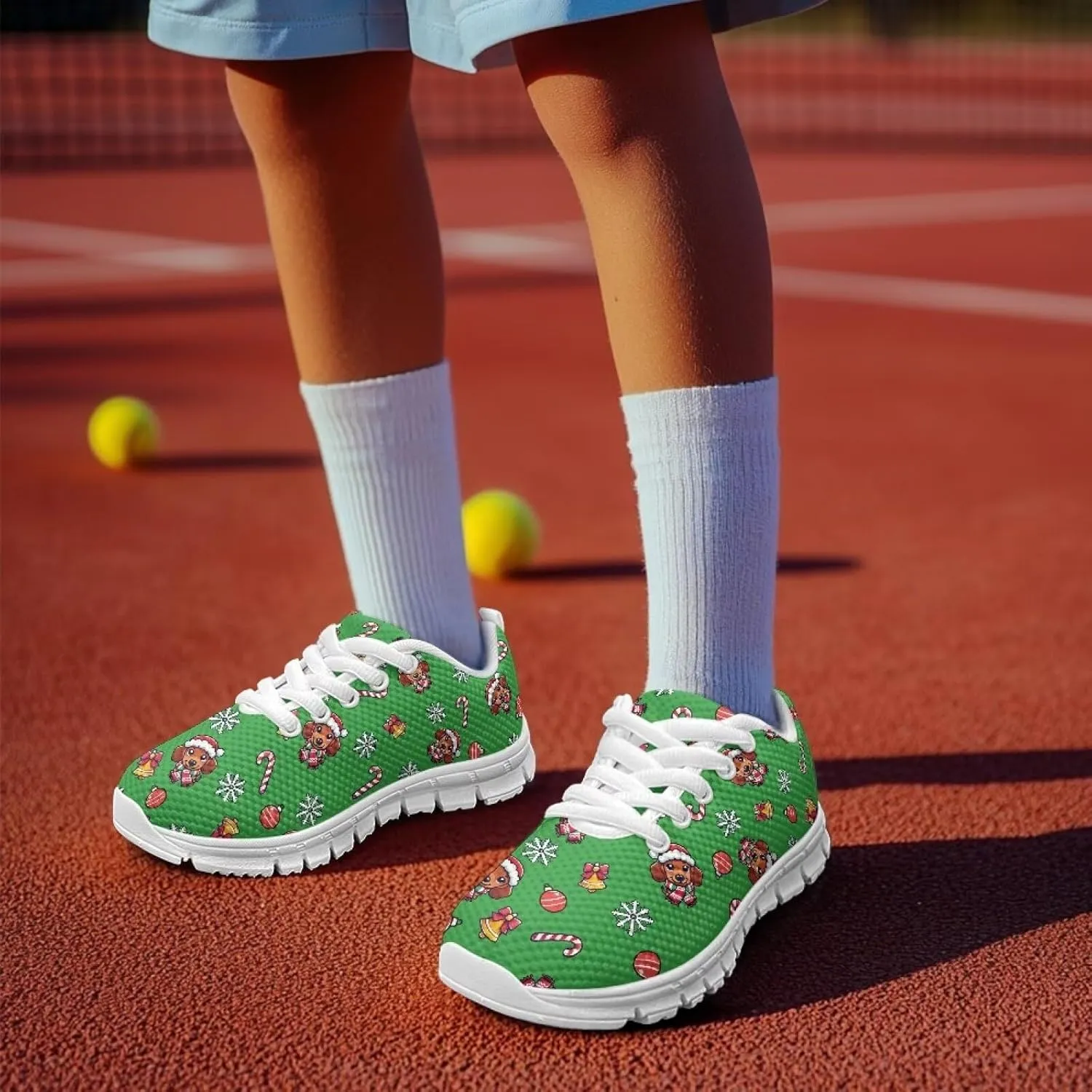 FOR U DESIGNS Kids Athletic Shoes Lace Up Sports Outdoor Sneakers Girls Walking Shoes Mesh Breathable Boys Running Tennis Shoes