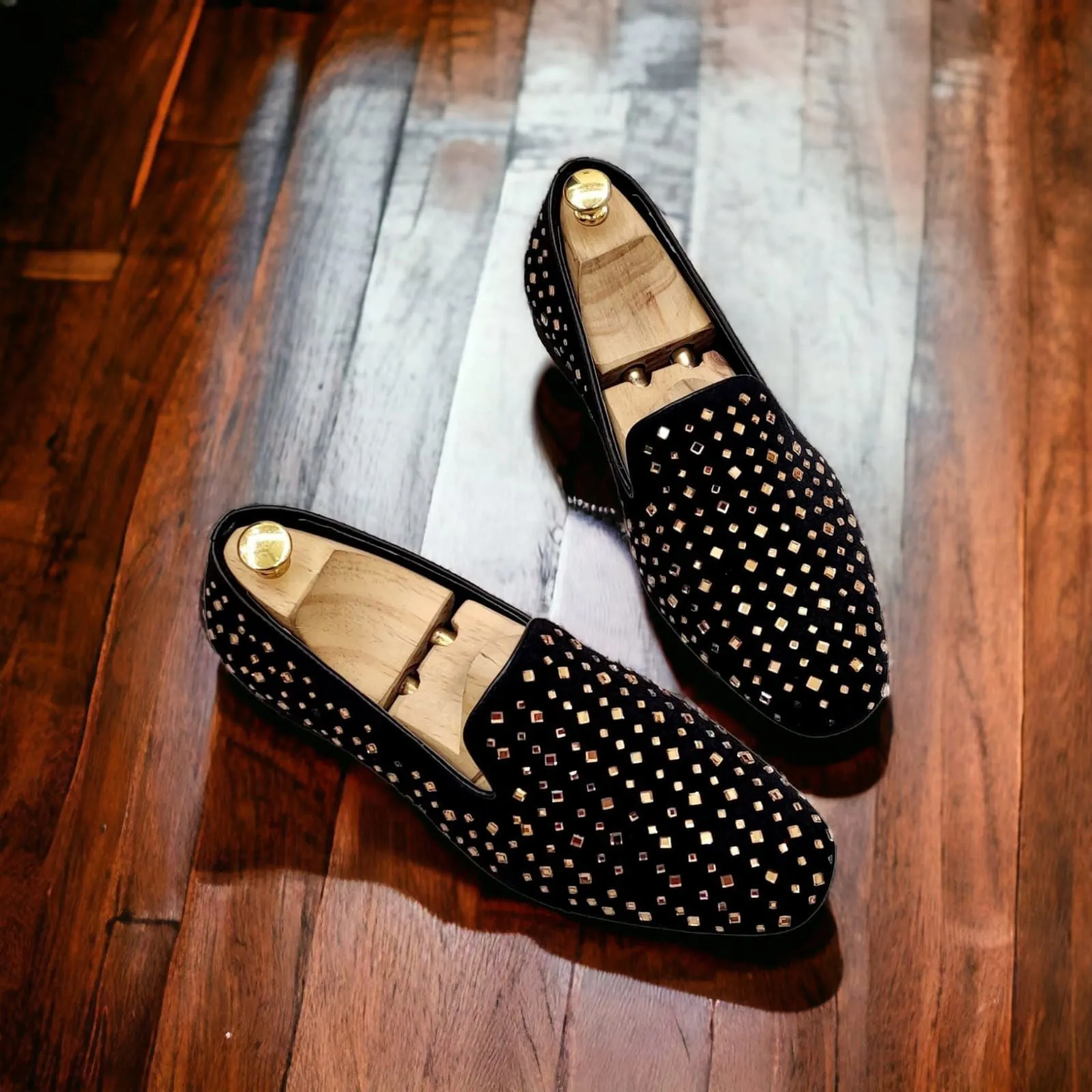 Jack Marc Fashionable Party Rhinestone Shoes For Men