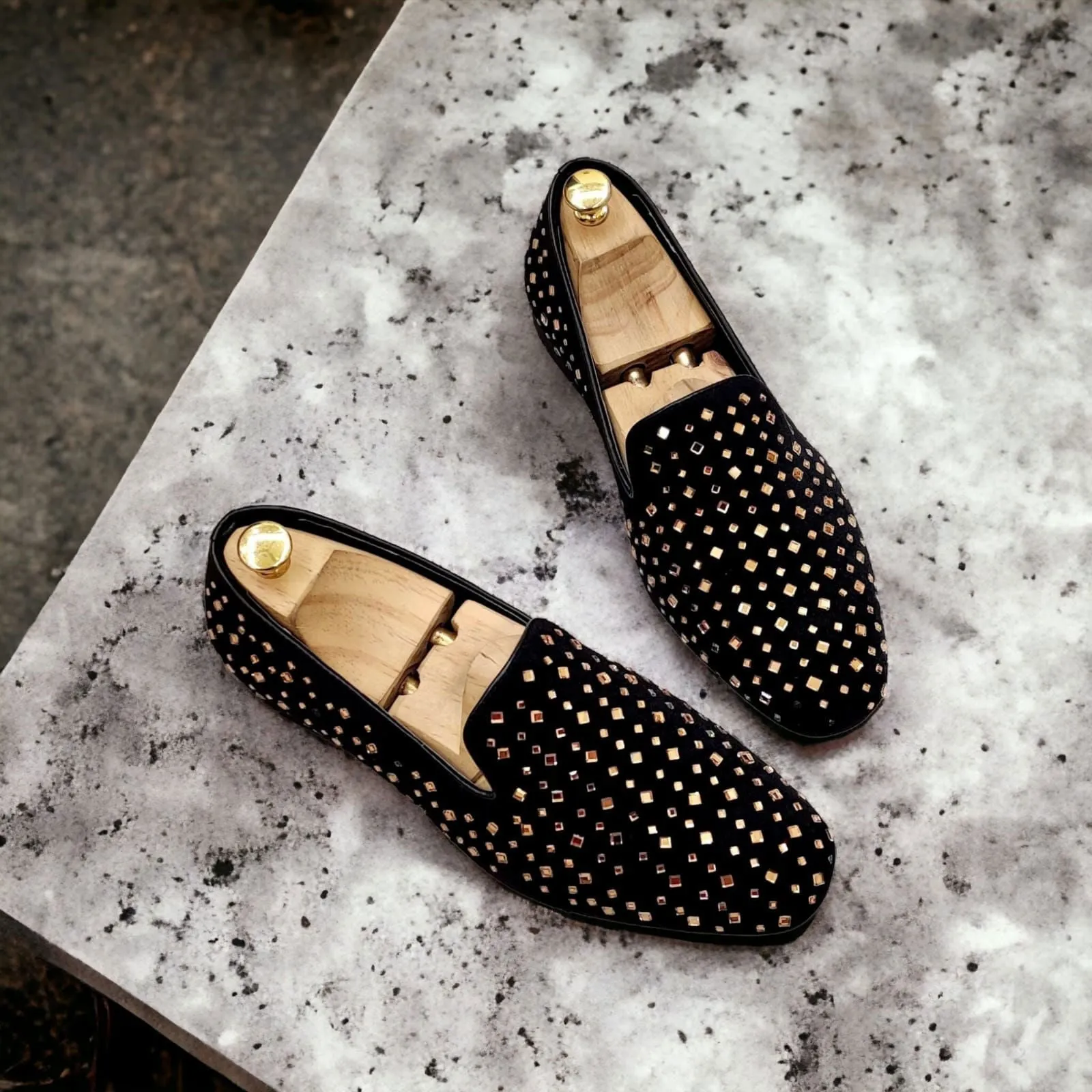 Jack Marc Fashionable Party Rhinestone Shoes For Men