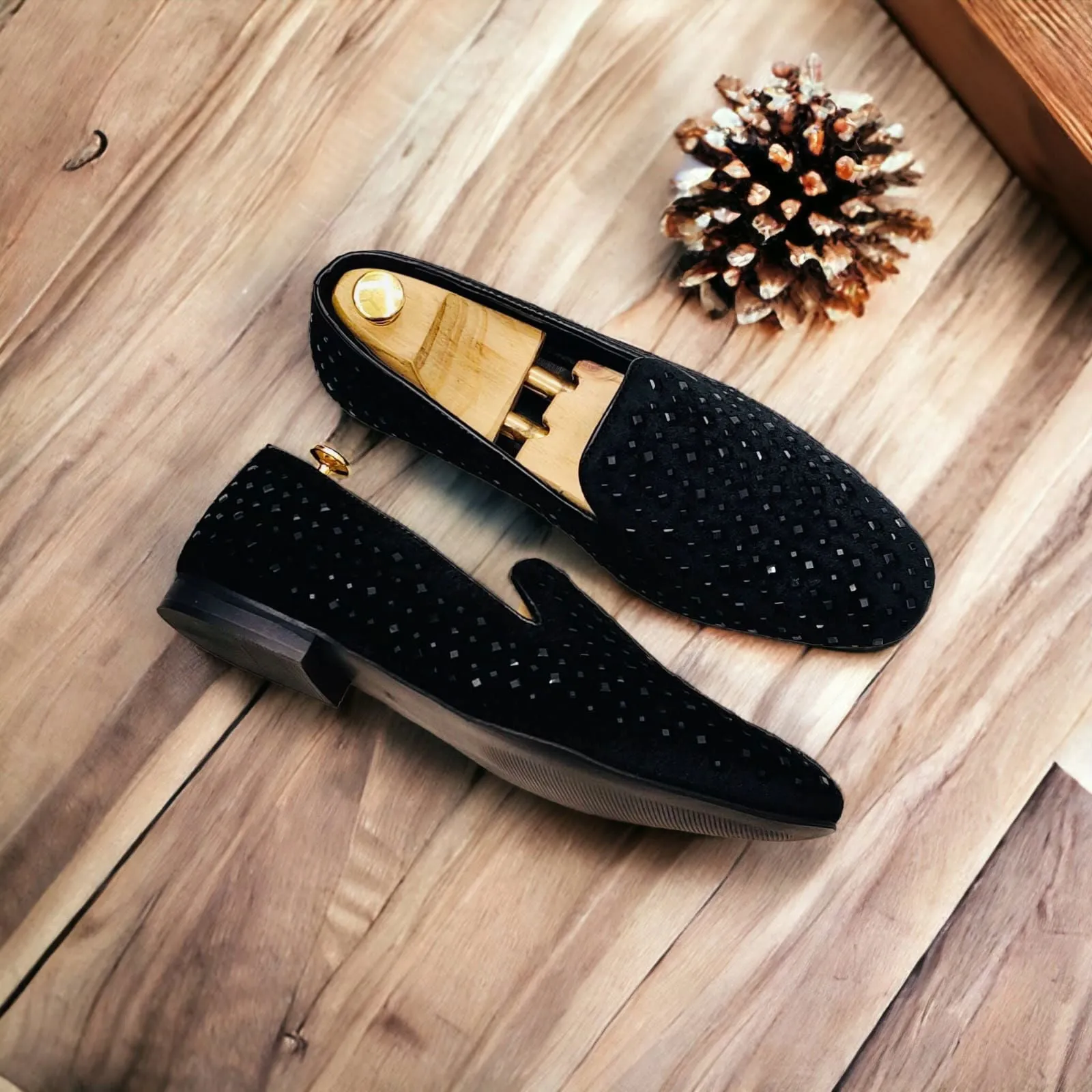 Jack Marc Fashionable Party Rhinestone Shoes For Men