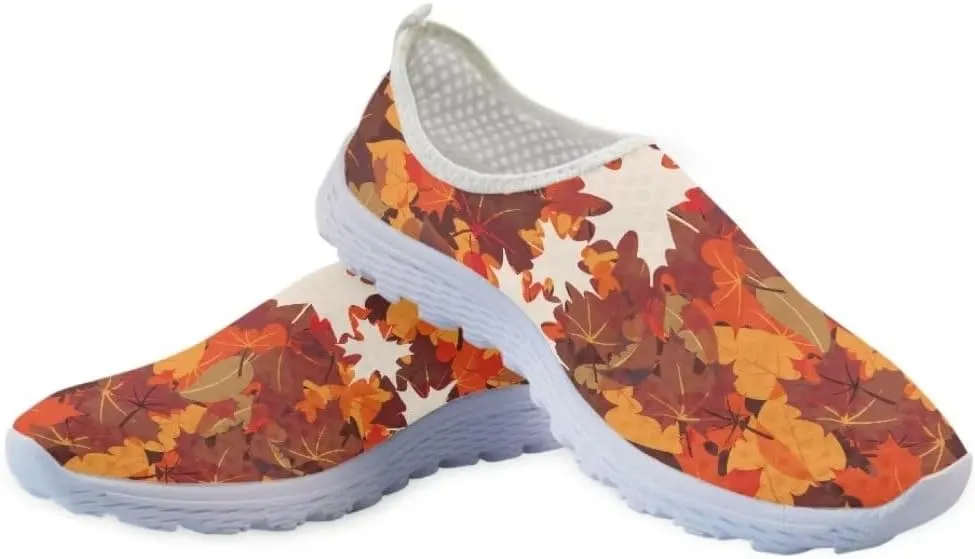 Jeiento Running Shoes for Women Men Athletic Walking Sneakers,Fall Leaf Shoes,Halloween Shoes for Hiking Walking Sports Travel Jogging Shoes