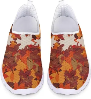 Jeiento Running Shoes for Women Men Athletic Walking Sneakers,Fall Leaf Shoes,Halloween Shoes for Hiking Walking Sports Travel Jogging Shoes