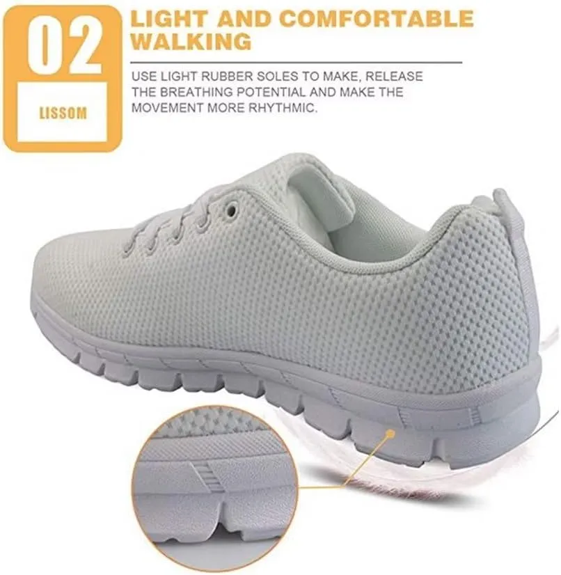 Jeiento Thanksgiving Shoes for Women Men Running Shoes Fall Pumpkin Maple Leaf Comfort Footwear Trainers Mesh Shoes Sneakers