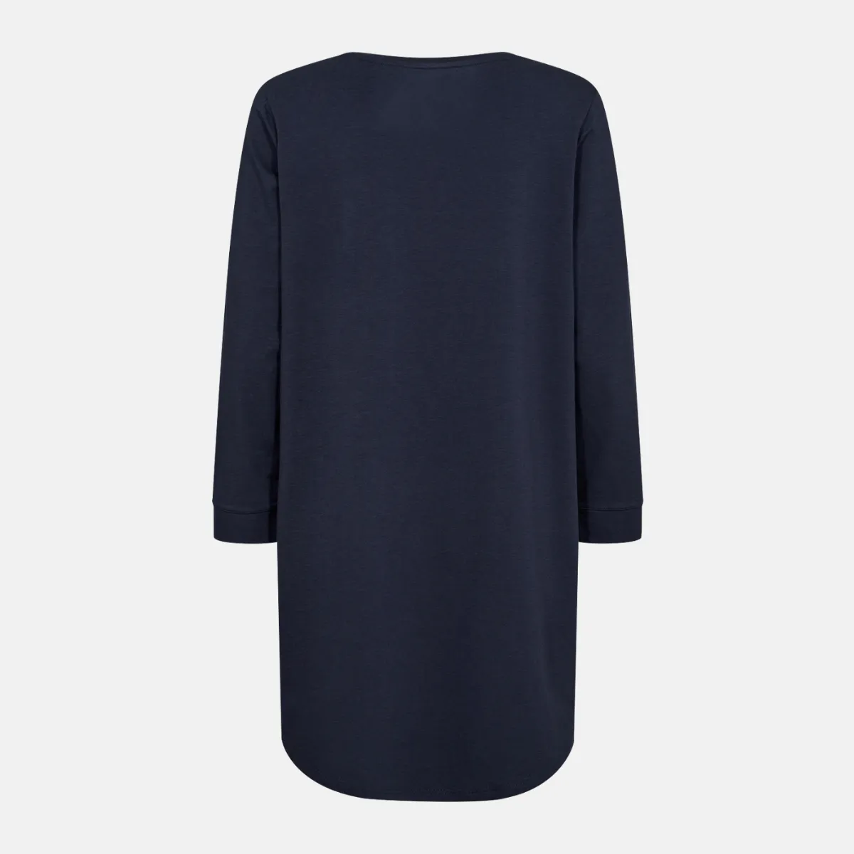 Langærmet bambus T-shirt kjole navy