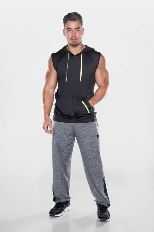 Men's TLF Brand Prime Pullover Sleeveless Hoodie - Black