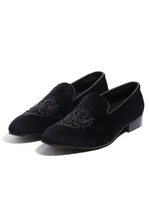 Noir Opulence Velvet Slip-Ons
