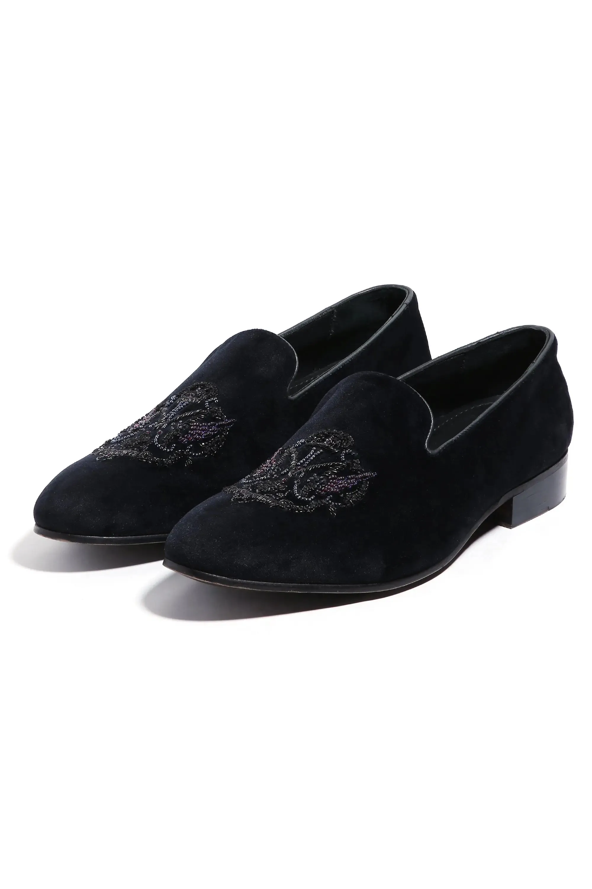 Noir Opulence Velvet Slip-Ons