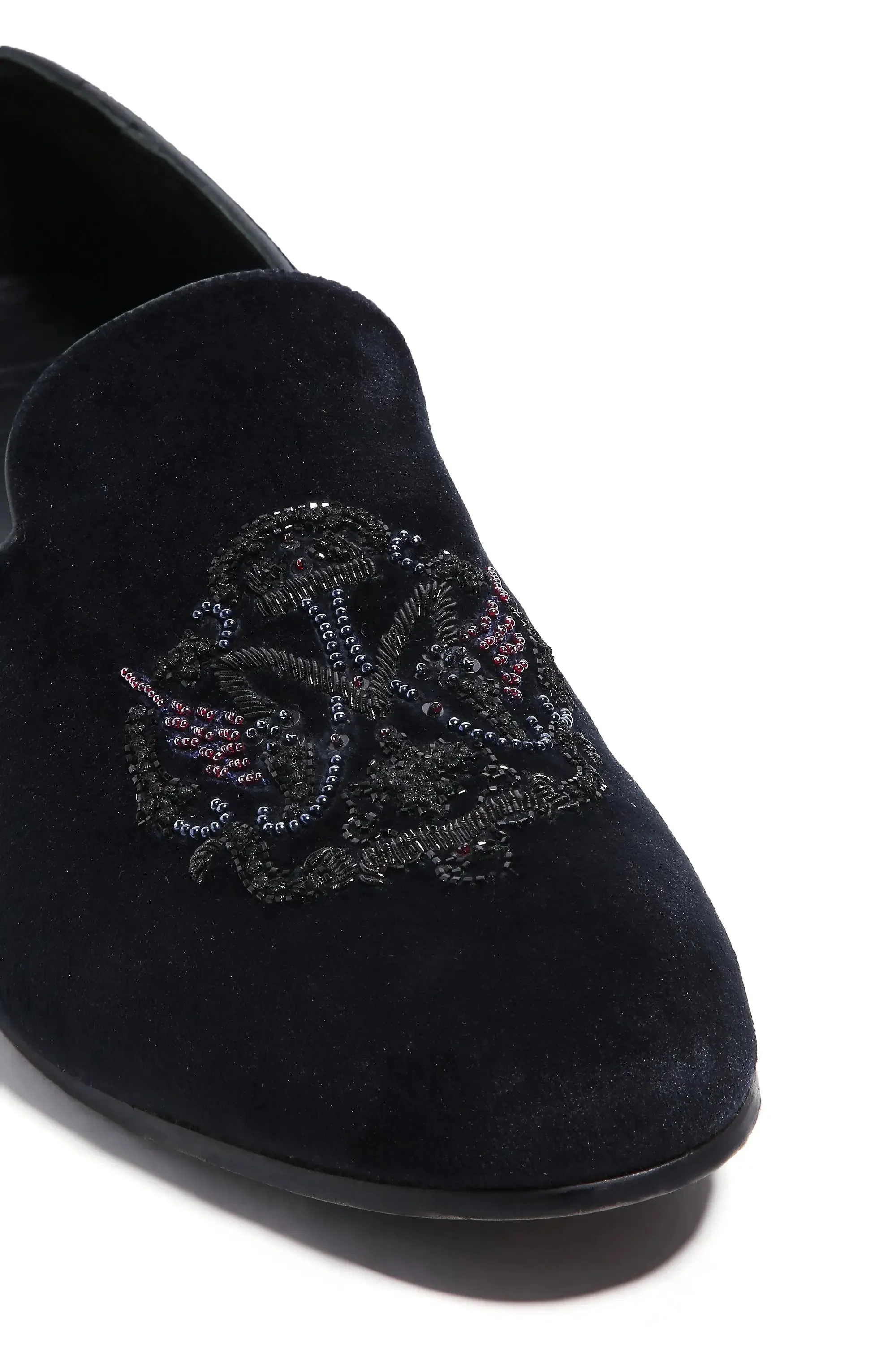 Noir Opulence Velvet Slip-Ons