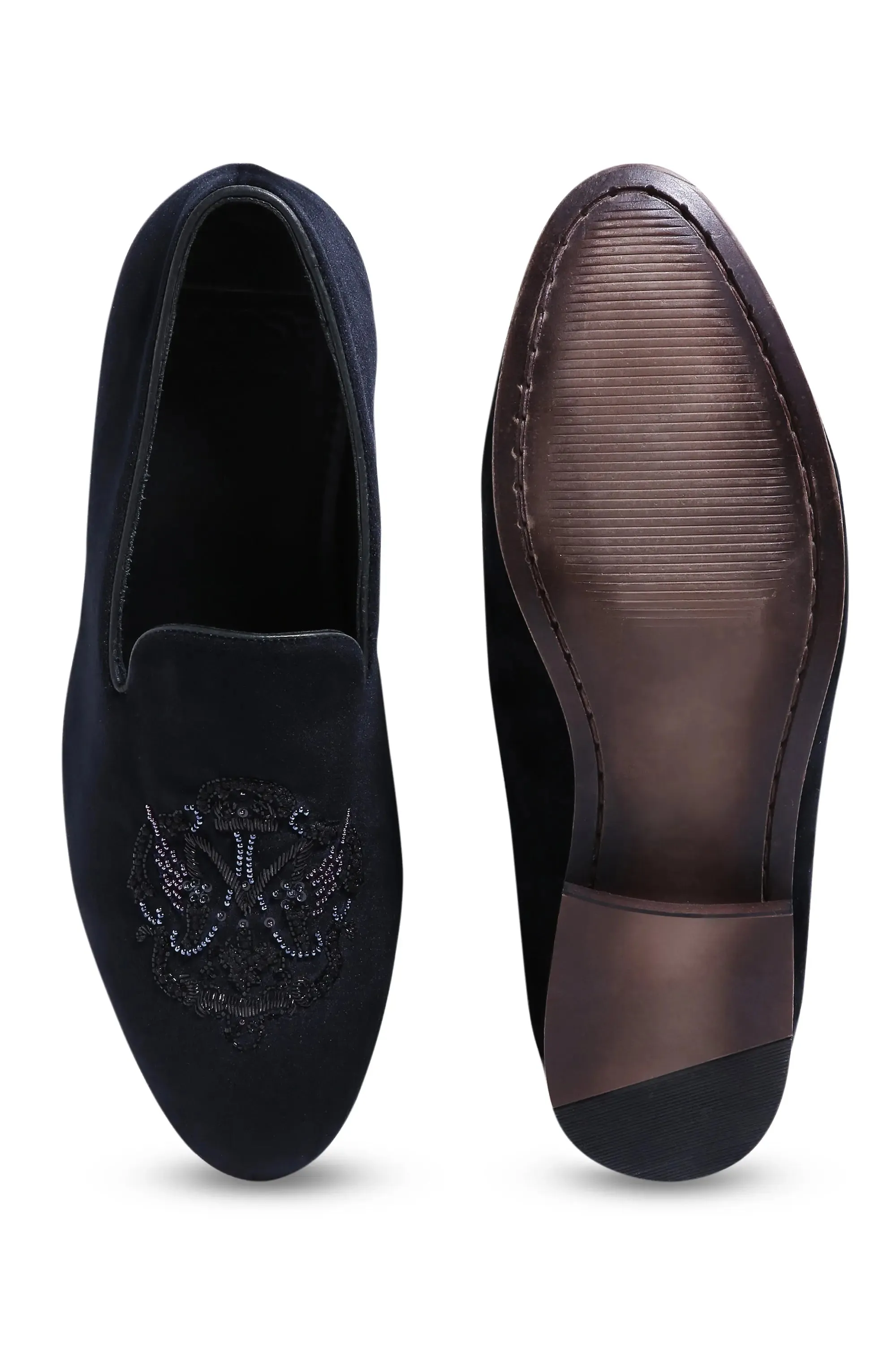 Noir Opulence Velvet Slip-Ons
