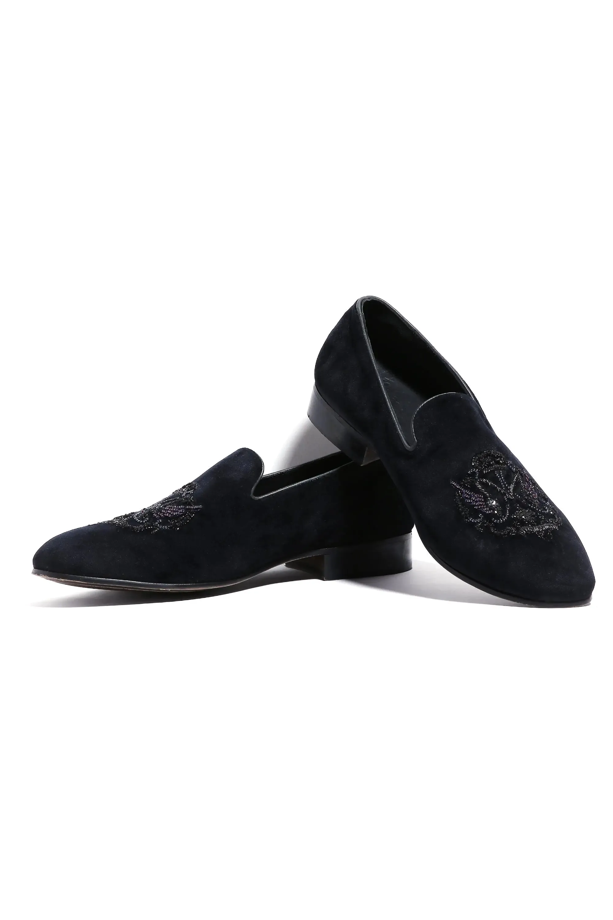 Noir Opulence Velvet Slip-Ons