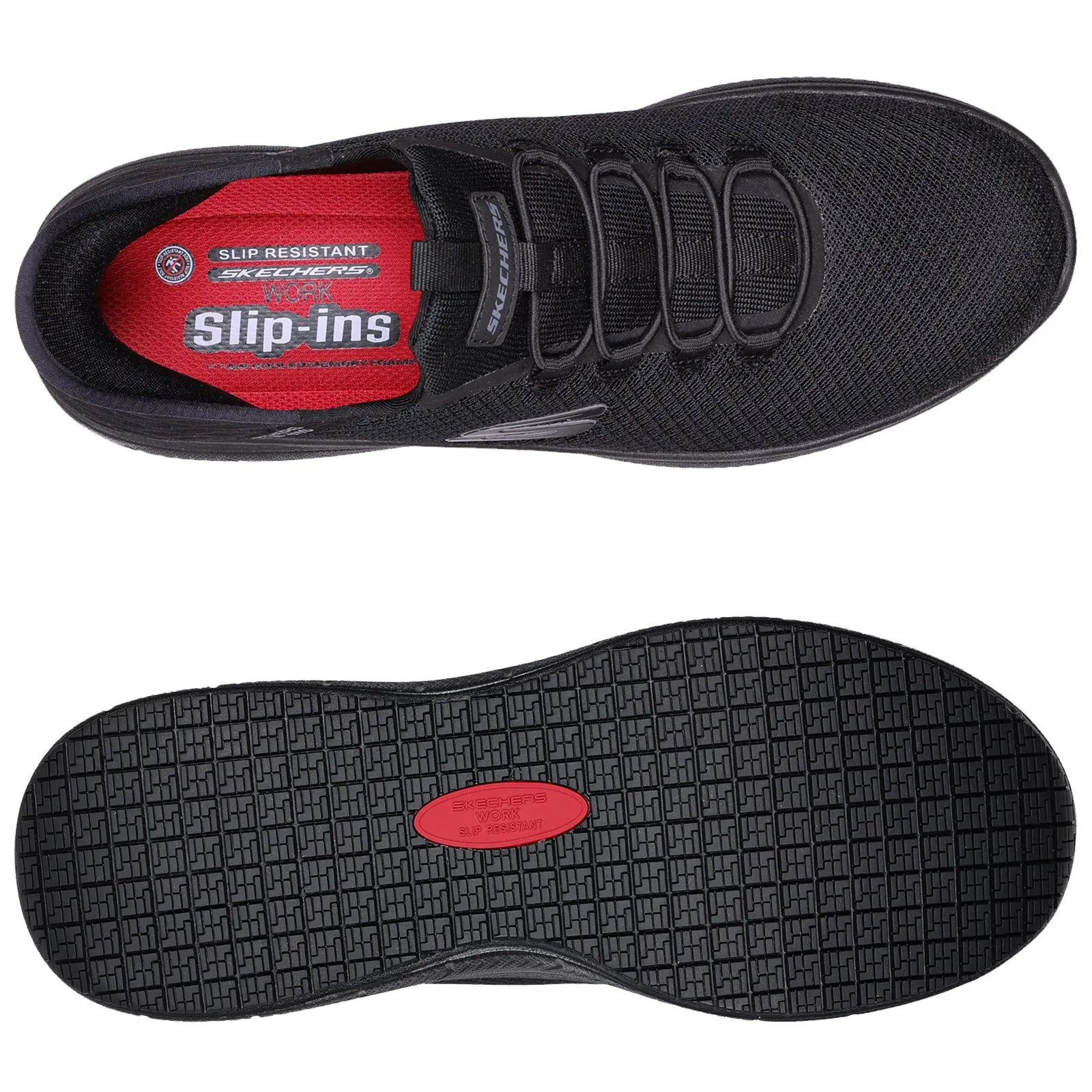 Skechers Mens Summits Colsin Slip-Ins Work Shoes