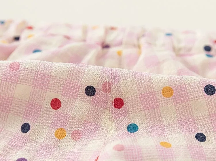 Summer Dots Delight Colorful Checkered Pants