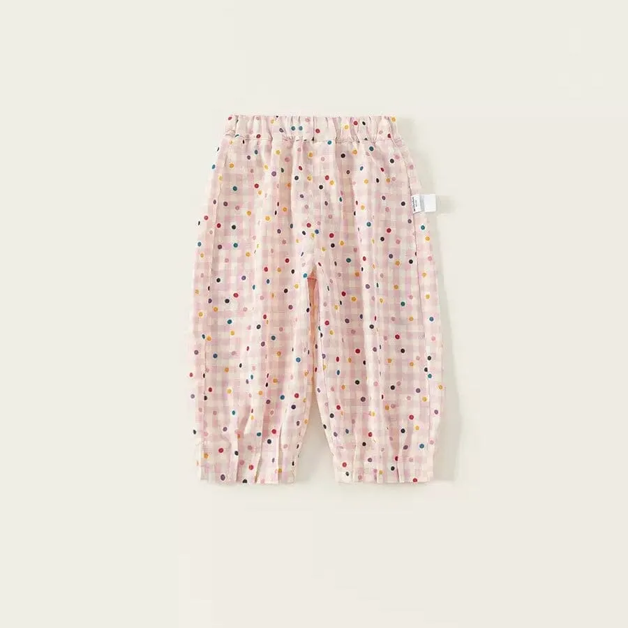 Summer Dots Delight Colorful Checkered Pants