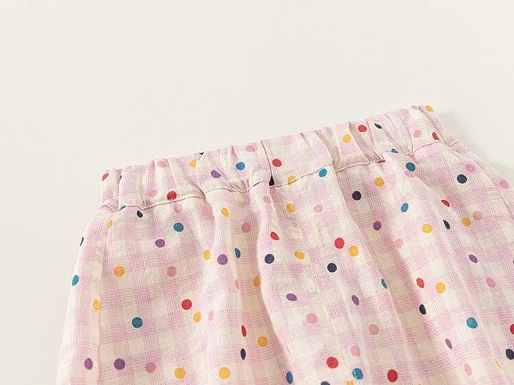 Summer Dots Delight Colorful Checkered Pants