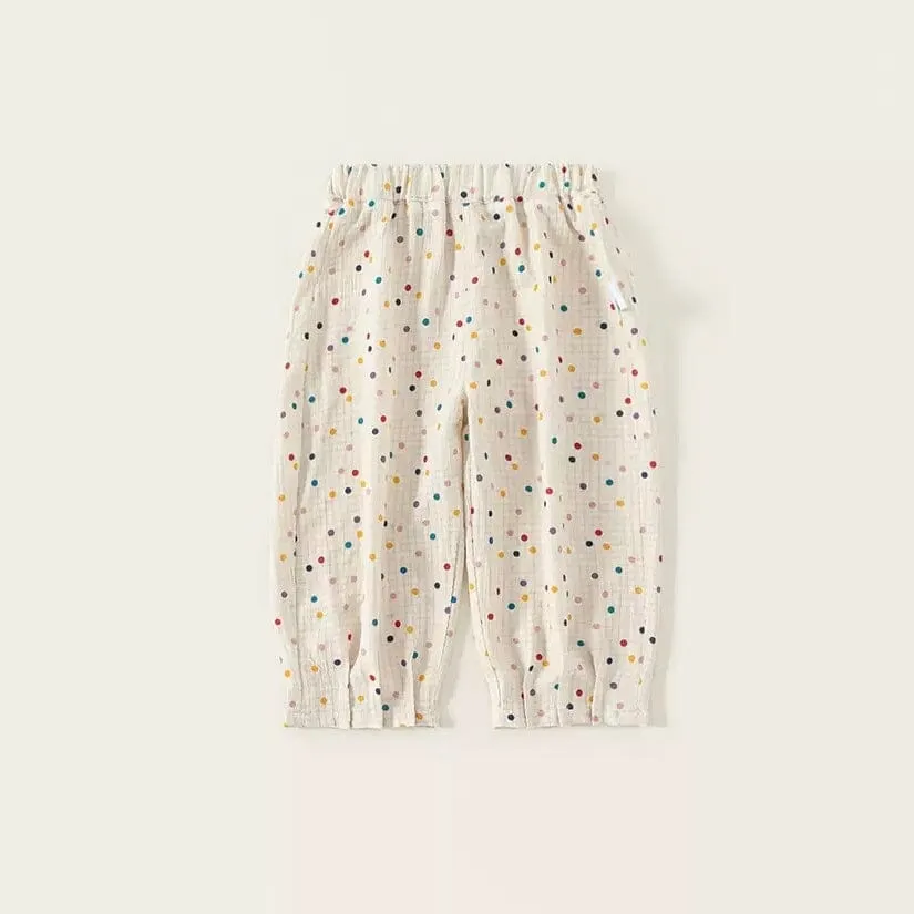 Summer Dots Delight Colorful Checkered Pants