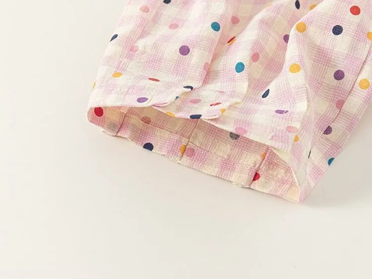 Summer Dots Delight Colorful Checkered Pants