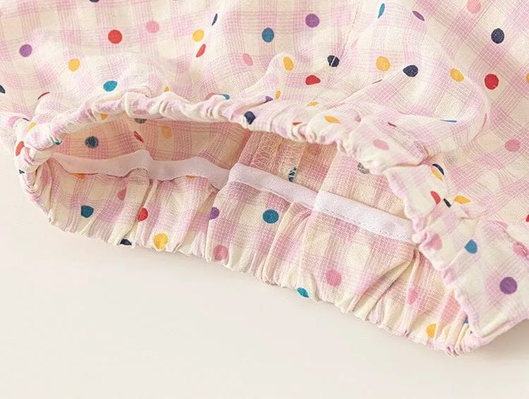 Summer Dots Delight Colorful Checkered Pants
