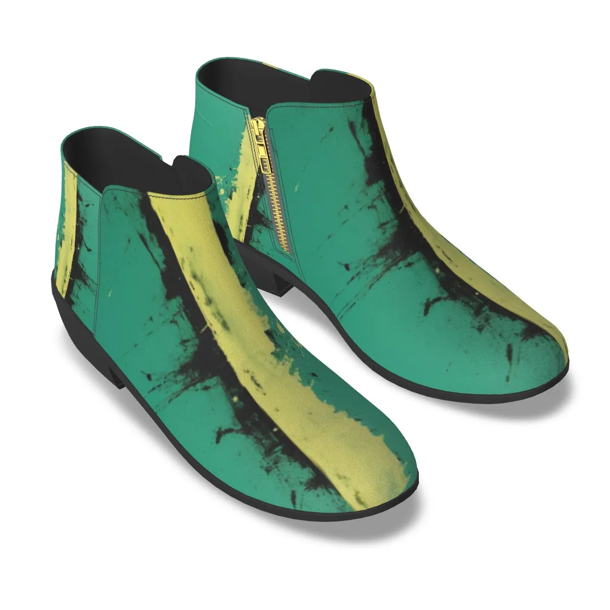 Women's Fashion Boots50 green, and lime, green print