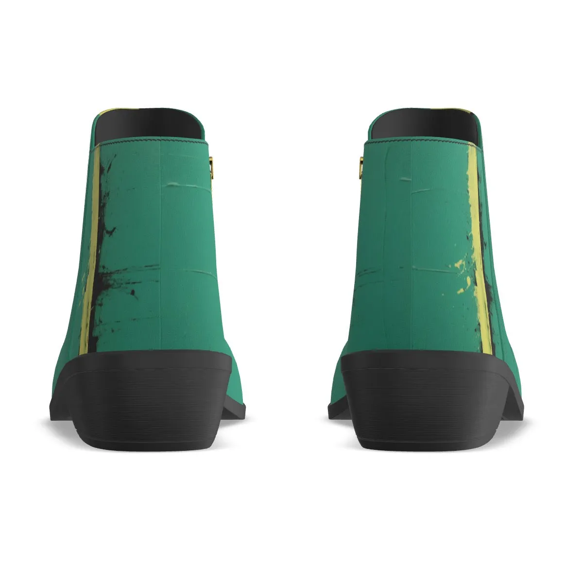 Women's Fashion Boots50 green, and lime, green print